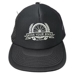 Jaybird Trucker Hat Black White One Size Ride Your Bike Snapback Mesh Foam Logo